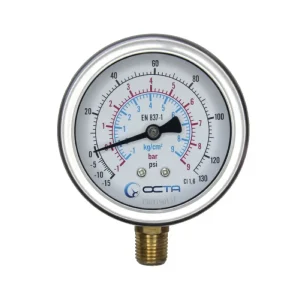 gb63-pressure gauge-brass-bottom-เกจวัดแรงดัน-octa