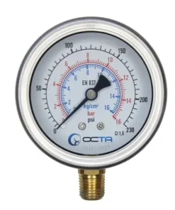 เกจวัดแรงดัน-เพรสเชอร์เกจ-pressure-gauge-octagauge-gb63-16bar