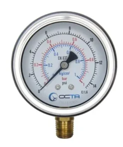 เกจวัดแรงดัน-เพรสเชอร์เกจ-pressure-gauge-octagauge-gb63-1bar