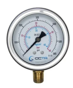 เกจวัดแรงดัน-เพรสเชอร์เกจ-pressure-gauge-octagauge-gb63-40bar